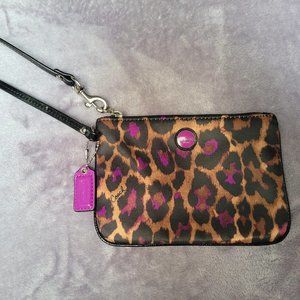 Coach Purple Animal Print Wristlet